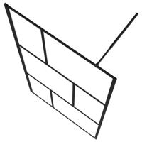 VidaXL Inloopdouchewand 100x195 cm gehard glas zwart - thumbnail