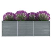 VidaXL Plantenbak verhoogd 240x80x77 cm gegalvaniseerd staal grijs - thumbnail