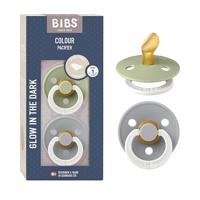 BIBS Glow Fopspeen 0-6 Maanden Anatomic Sage/Cloud - thumbnail