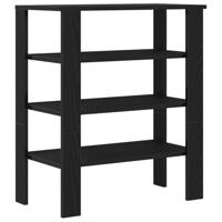 Schoenenrek 61x32x70 cm bewerkt hout zwart - thumbnail
