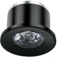 LED Veranda Spot Verlichting - Velvalux - 1W - Warm Wit 3000K - Inbouw - Rond - Mat Zwart - Aluminium - Ø31mm - thumbnail
