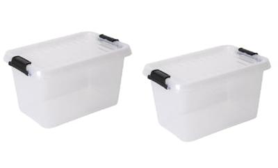 Opbergboxen met deksel 11,3 liter kunststof transparant 40 x 30 x 17 cm set van 2 stuks Opbergboxen met deksel 11,3 liter kunststof transparant 40 x 30 x 17 cm set van 2 stuks