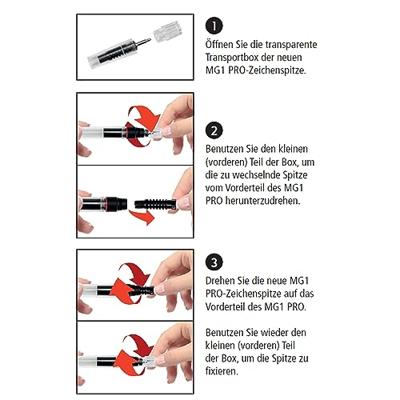 Aristo AR-64100PRO Vervangende Tekenpunt MG1 PRO 1 mm Zwart