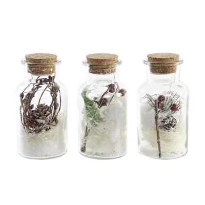 Verlichte decoratie DKD Home Decor Kerstmis Natuurlijk (6 x 6 x 14 cm) (3 Stuks)