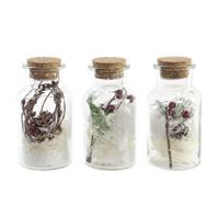 Verlichte decoratie DKD Home Decor Kerstmis Natuurlijk (6 x 6 x 14 cm) (3 Stuks) - thumbnail