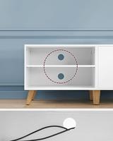 Calicosy - TV-Meubel met 2 deuren - 140 cm - Wit - thumbnail