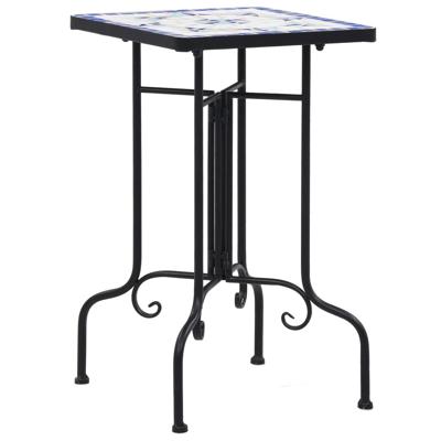 Bijzettafel mozaek keramiek blauw en wit