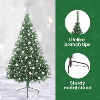 VidaXL Kunstmatig voorverlicht kerstboom met 300 led groen 180 cm pvc - thumbnail