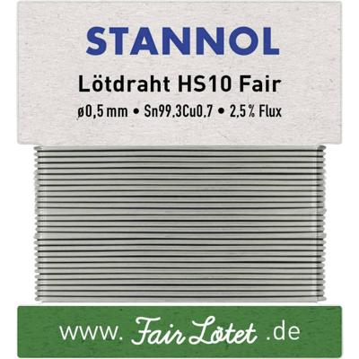 Stannol HS10Fair Soldeertin, loodvrij Loodvrij Sn99,3Cu0,7 ROM1 10 g 0.5 mm