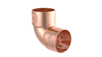 Kirchhoff Koperen bocht 90°, blank, 15 mm, 2 sockets, (5090) - 989033017