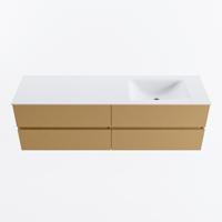 MONDIAZ VICA 160cm badmeubel onderkast Oro 4 lades. Wastafel CLOUD rechts 1 kraangat, kleur Talc. - thumbnail