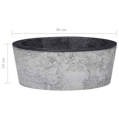 VidaXL Gootsteen ø40x15 cm marmer zwart
