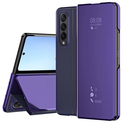 Lunso - Samsung Galaxy Z Fold4 - Window view cover hoes - Paars Lunso - Samsung Galaxy Z Fold4 - Window view cover hoes - Paars