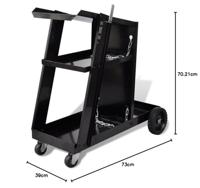 VidaXL Lasgereedschap wagen 3 planken zwart - thumbnail