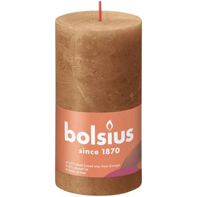 Bolsius shine rustiekkaars 130/68 spice brown