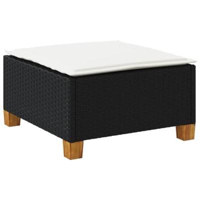 Tuinkruk met kussen 63,5x56x32 cm poly rattan zwart