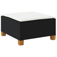 Tuinkruk met kussen 63,5x56x32 cm poly rattan zwart - thumbnail