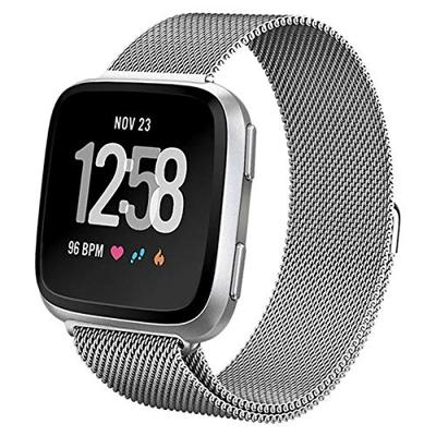 Fitbit Versa 1 / 2 & Lite milanese bandje - Maat: Large - Zilver Fitbit Versa 1 / 2 & Lite milanese bandje - Maat: Large - Zilver
