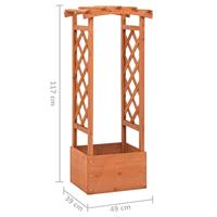 Latwerkplantenbak met boog 49x39x117 cm vurenhout - thumbnail