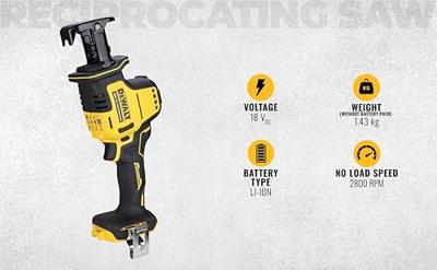 DeWALT DCS369N Accu reciprozaag 18V XR Basic Body