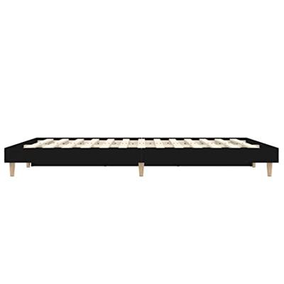 Bedframe LED massief hout zwart 140x190 cm - thumbnail
