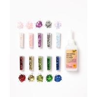 Set van 10 Chunky BIO Glitter FOLIA met lijm meerkleurig - thumbnail