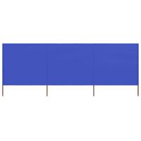 VidaXL Windscherm 3-panelen 400x80 cm stof azuurblauw - thumbnail