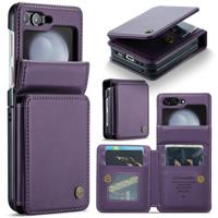 CaseMe Samsung Galaxy Z Flip 7 FE / Z Flip6 PU Leren Backcover hoesje met kaarthouder - Paars - thumbnail