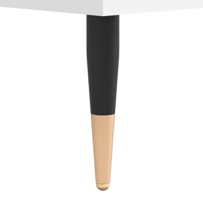 Platenkast 121x38x48 cm bewerkt hout wit - thumbnail
