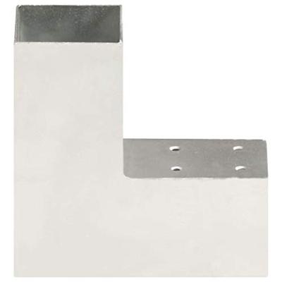 VidaXL Paalverbindingen 4 st l-vorm 71x71 mm gegalvaniseerd metaal