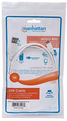 Manhattan 324069 USB-kabel USB 2.0 USB-A stekker, USB-micro-B stekker 1.80 m Wit UL gecertificeerd Manhattan 324069 USB-kabel USB 2.0 USB-A stekker, USB-micro-B stekker 1.80 m Wit UL gecertificeerd