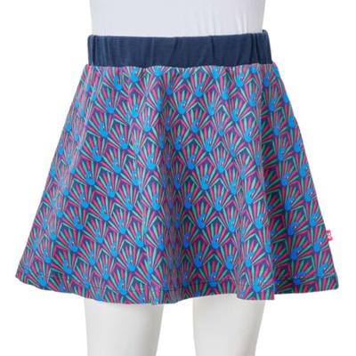 Kinderrok pauwenprint 92 marineblauw - thumbnail