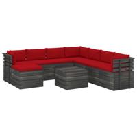 vidaXL 9-delige Loungeset pallet met kussens massief grenenhout - thumbnail