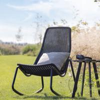 WOOOD Outdoor Schommelstoel 'Tom' Rattan, kleur Zwart - thumbnail