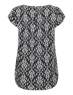Only Onlvic S/s Aop Top Noos Wvn T-shirt Korte Mouw Total Eclipse Felina Simple Etchnic