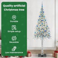 VidaXL Kerstboom met 300 led met standaard wit 210 cm pe en staal - thumbnail