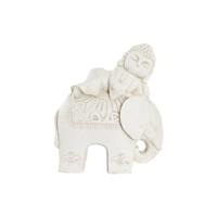 Decoratieve figuren DKD Home Decor Verouderde afwerking Olifant Wit Orientaals Magnesium (42 x 24 x 46 cm) - thumbnail