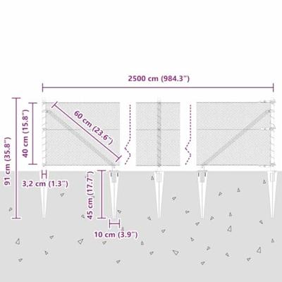 VidaXL Afrasteringspaal groen 25 x 0,4 m (13 mm gaas) staal en pvc VidaXL Afrasteringspaal groen 25 x 0,4 m (13 mm gaas) staal en pvc