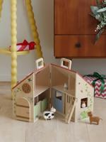 Boerderij met houten benodigdheden / toebehoren FSC®-hout rood - thumbnail