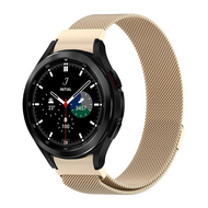 Samsung Galaxy Watch 4 Classic - 42mm / 46mm - Milanese bandje (ronde connector) - Vintage goud Samsung Galaxy Watch 4 Classic - 42mm / 46mm - Milanese bandje (ronde connector) - Vintage goud