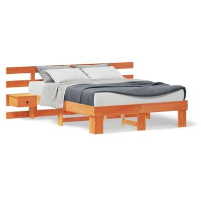 Bedframe met lade Bruin 140 x 190 cm