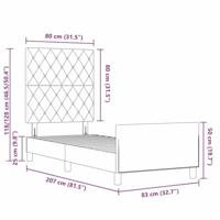 Bedframe met hoofdeinde Donkergrijs 80 x 200 cm Fluweel - thumbnail