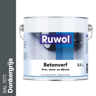Ruwol Betonverf Donkergrijs (RAL 7011) 2,5 liter