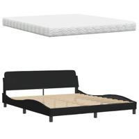 Bed met matras stof zwart 180x200 cm - thumbnail
