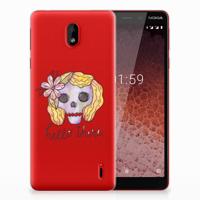 Silicone Back Case Nokia 1 Plus Boho Skull - thumbnail