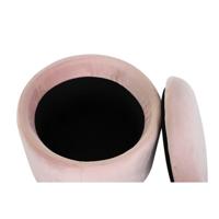 Voetensteun DKD Home Decor Zwart Roze Metaal Fluweel 42 x 42 x 42 cm - thumbnail