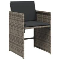 9-delige Tuinset met kussens poly rattan grijs - thumbnail