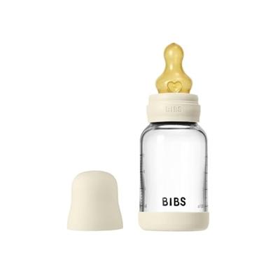 BIBS Glas Latex Slow Flow Babyfles 0+ Maanden Ivory