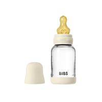 BIBS Glas Latex Slow Flow Babyfles 0+ Maanden Ivory - thumbnail
