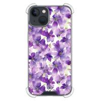 iPhone 13 mini shockproof hoesje - Floral violet - thumbnail